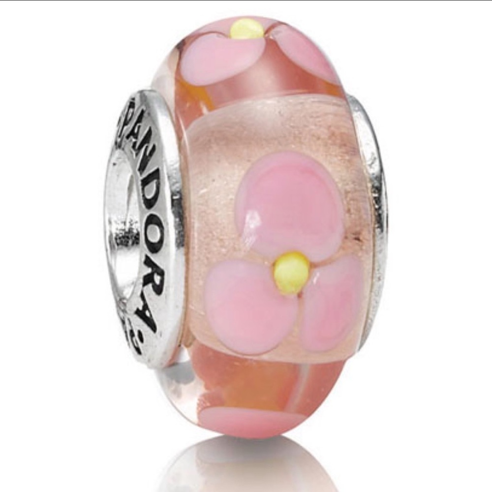 Pandora Pink and Yellow Floral Charm